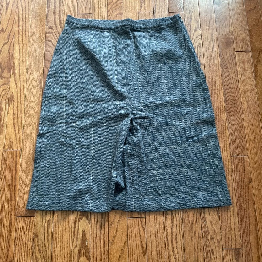 Orvis Gray Herringbone A-Line Skirt Women’s Sz Large
